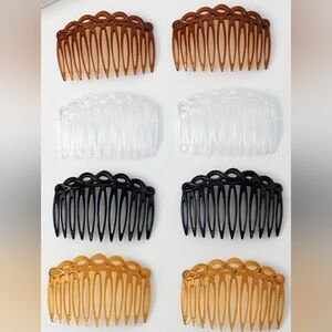 Elegant Hair Comb Set - Black, Browns & White